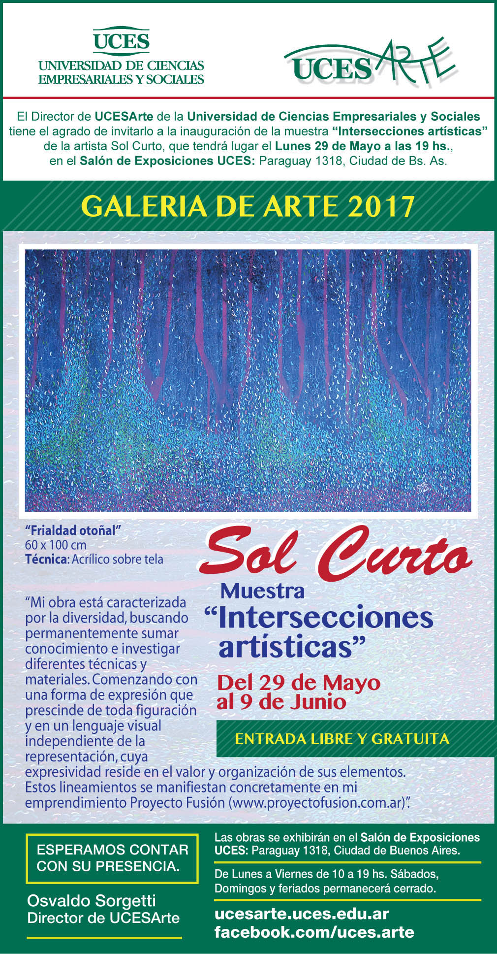 8836 FLYER INVITACION A LA MUESTRA SOL CURTO